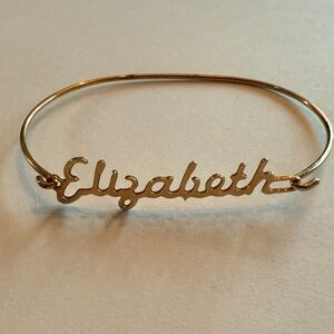 Vintage 70’s Personalized "Elizabeth" Name Cuff Bracelet in Gold